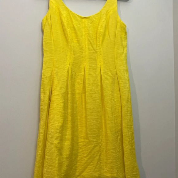 Nine West Sunshine Yellow Fit Flare Summer Dress Bright Bold size 6 - Picture 2 of 10
